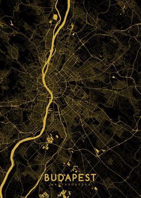 Budapest map gold