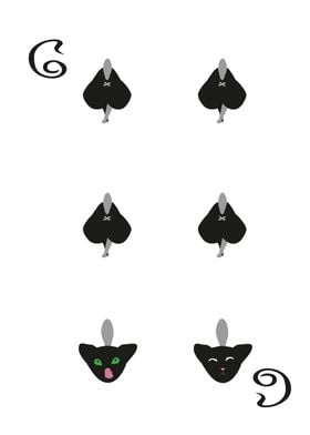 Spades Suit Six of cats