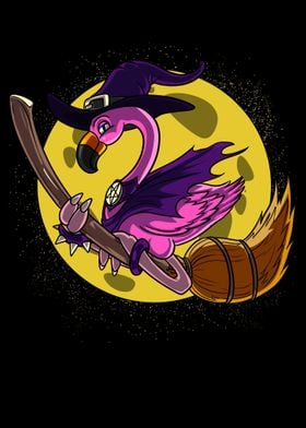 Flamingo Witch Halloween