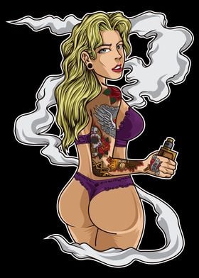 Tattooed Vape Girl