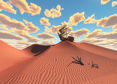 Ship in desert