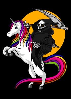 Grim Reaper Riding Unicorn