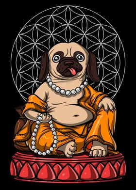 Pug Dog Buddha Meditation