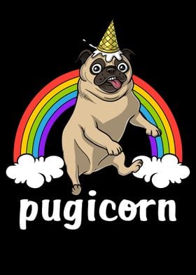 Pugicorn Pug Dog Unicorn