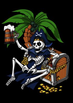 Skeleton Pirate Beer Party