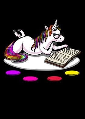 Unicorn Nerd Reading Book