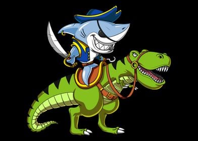 Shark Pirate On Dinosaur