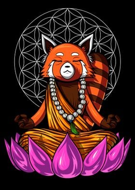 Red Panda Bear Yoga Buddha