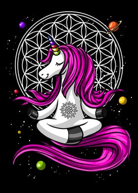 Space Unicorn Yoga Buddha