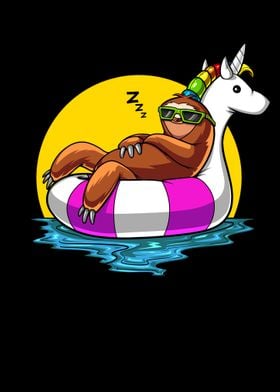 Sloth Riding Unicorn Float