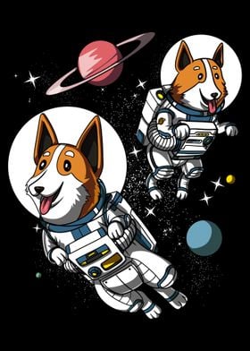Space Corgi Dog Astronauts