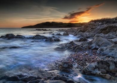 Rotherslade Bay sunset 