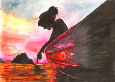 Woman in a boat