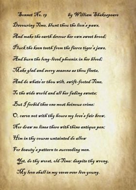 Sonnet 19 by Shakespeare