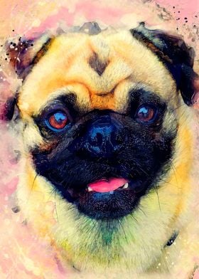 Pug dog art