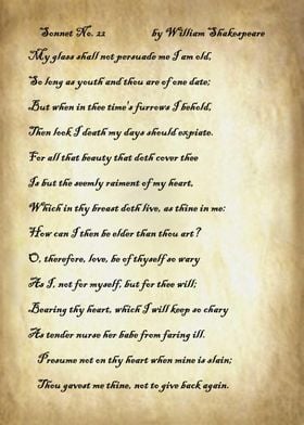 Sonnet 22 by Shakespeare