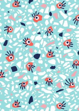 Terrazzo Pattern With Eyes
