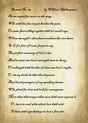 Sonnet 23 by Shakespeare