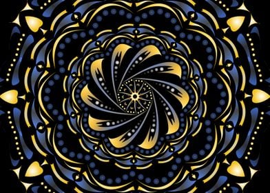 Mandala  Gold and Blue