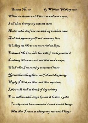 Sonnet 29 by Shakespeare