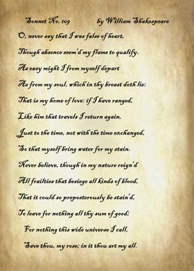 Sonnet 109 by Shakespeare