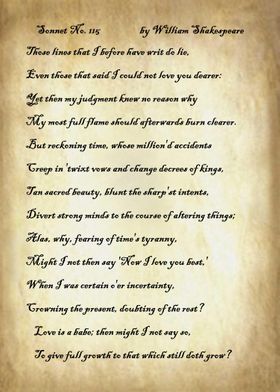 Sonnet 115 by Shakespeare