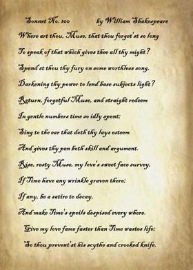 Sonnet 100 by Shakespeare