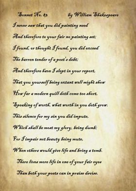 Sonnet 83 by Shakespeare