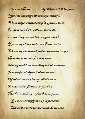 Sonnet 112 by Shakespeare