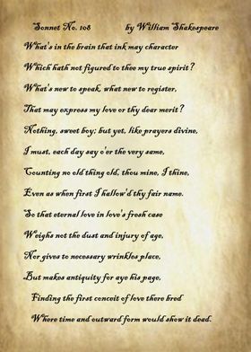 Sonnet 108 by Shakespeare