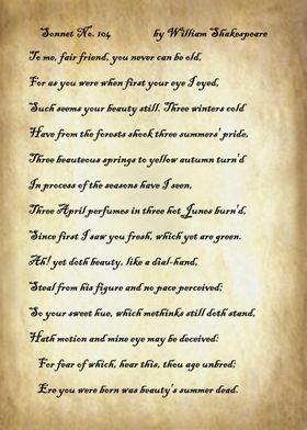 Sonnet 104 by Shakespeare