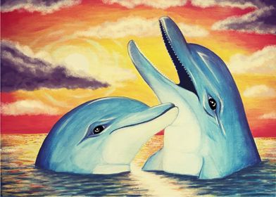 Sunset dolphins