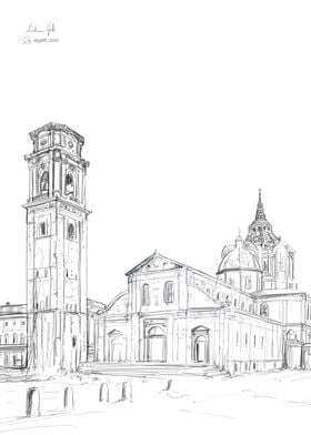 Turin Cathedral drawing