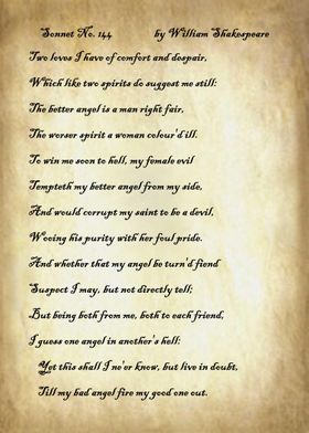 Sonnet 144 by Shakespeare