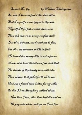 Sonnet 134 by Shakespeare