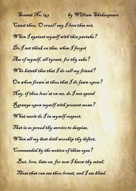 Sonnet 149 by Shakespeare