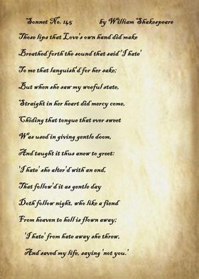 Sonnet 145 by Shakespeare