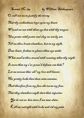 Sonnet 139 by Shakespeare