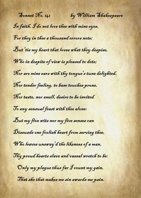 Sonnet 141 by Shakespeare