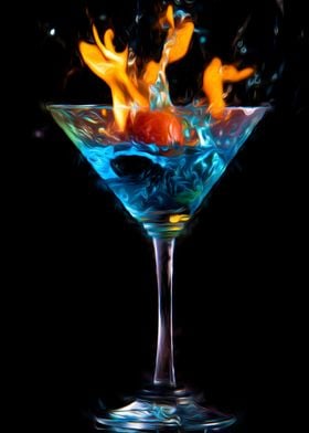 Fire and cocktail