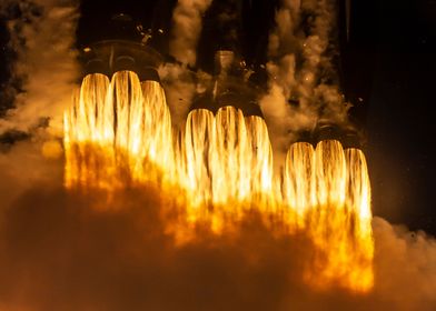 Falcon Heavy Fire Smoke