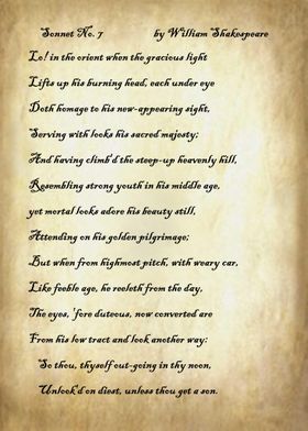 Sonnet 7 by Shakespeare