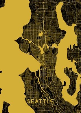 Seattle map gold