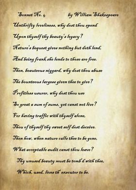 Sonnet 4 by Shakespeare