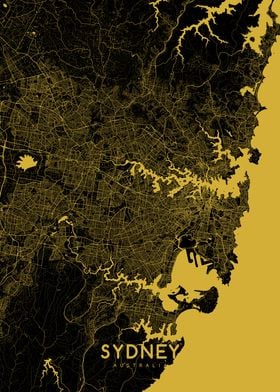 Sydney map gold