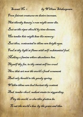 Sonnet 1 by Shakespeare