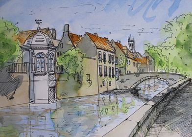 Watercolor Bruges