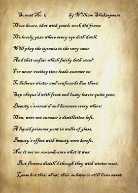 Sonnet 5 by Shakespeare