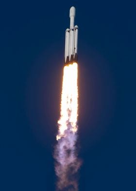 Falcon Heavy Roars In Sky