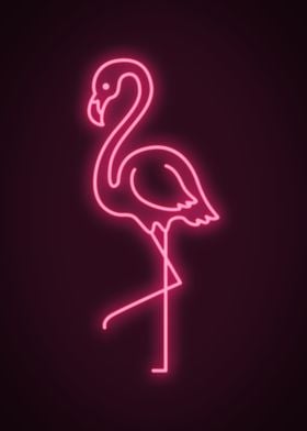 Neon flamingo